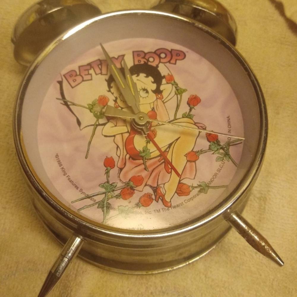 Betty Boop Pink and Silver Alarm Clock